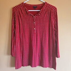 Talbots Diamond Print Top, M